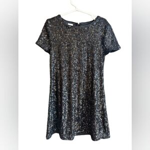 Girls size xxs (7) black sequin party dress by evsie
